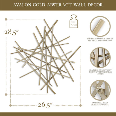 5370GD - Avalon Small Wall Décor - Gold