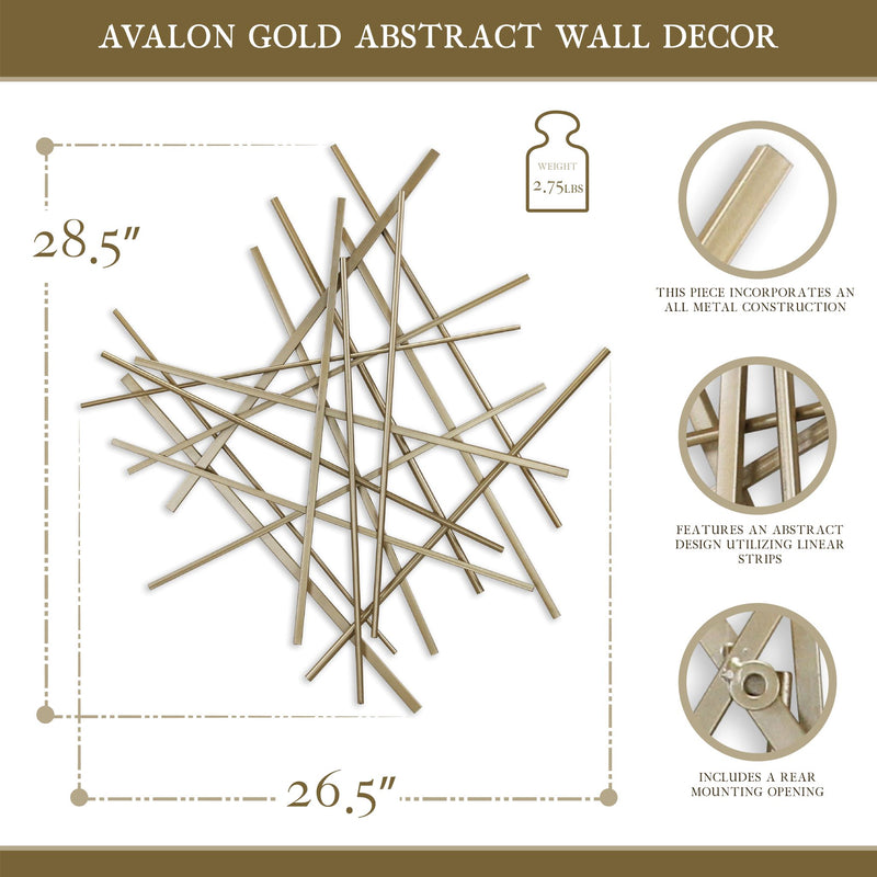 5370GD - Avalon Small Wall Décor - Gold