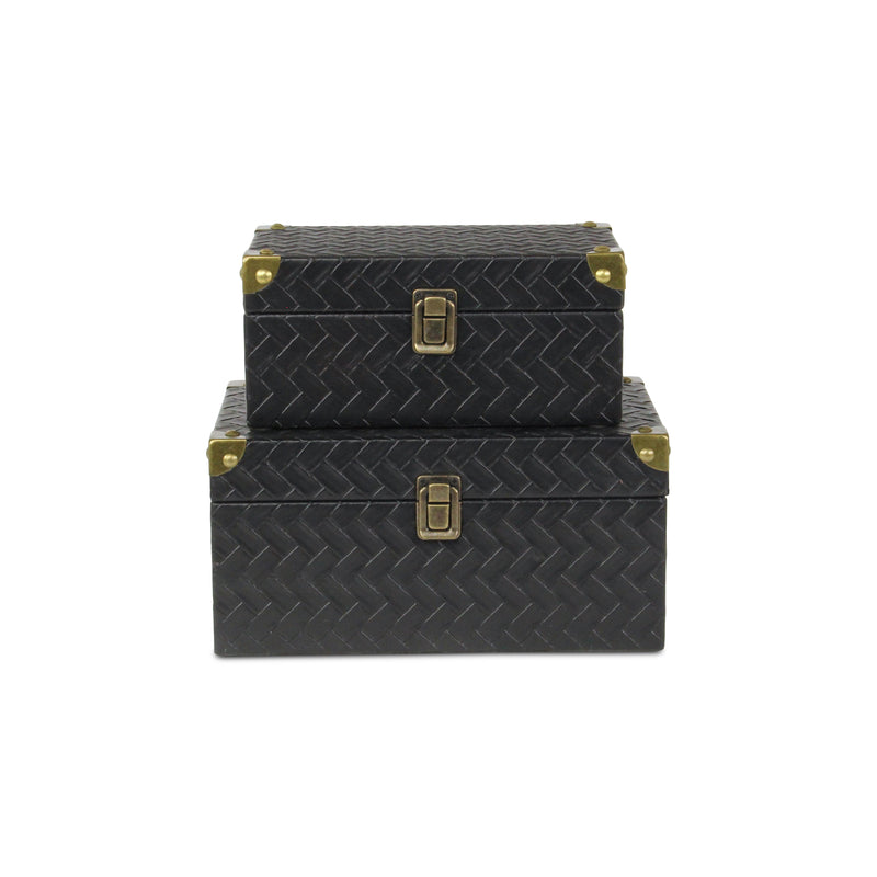 5540-2BK - Estina Black Wood Boxes