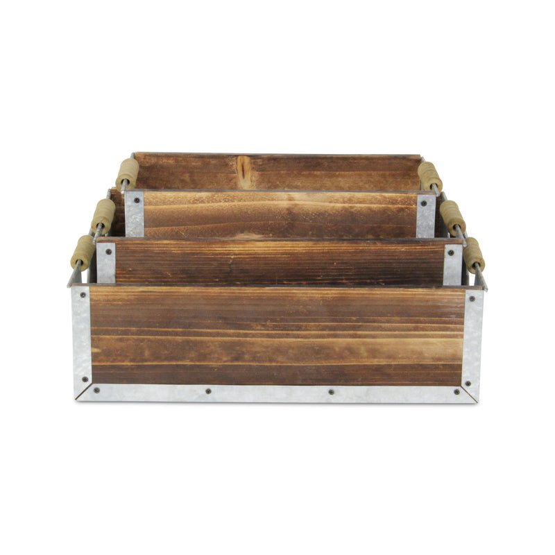 5546-3BR - Albina Rectangular Wood Crates