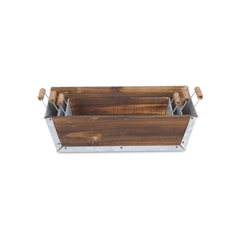 5547-3BR - Albina Tapered Wood Crates