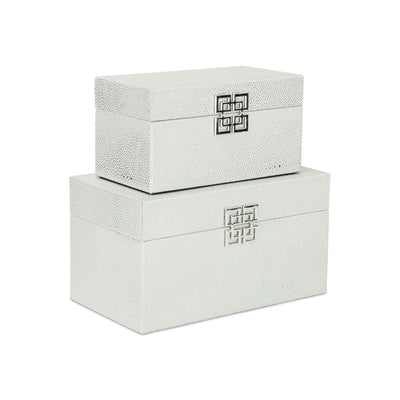 5627-2WTSV - Galena White Silver Boxes