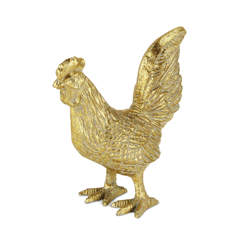 5765GD - Roven Cast Iron Rooster - Gold