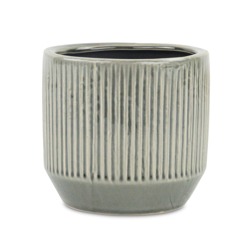 5778 - Gray Ruffled Ridge Pot