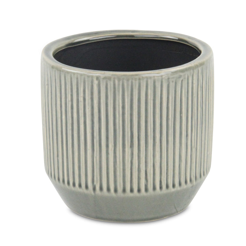 5778 - Gray Ruffled Ridge Pot