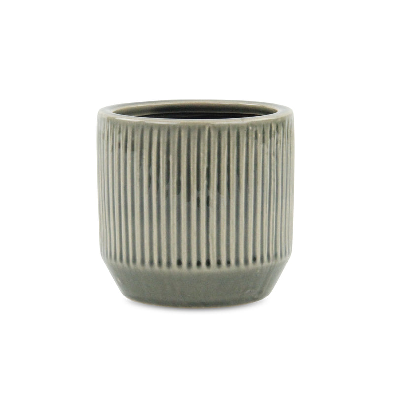 5778 - Gray Ruffled Ridge Pot