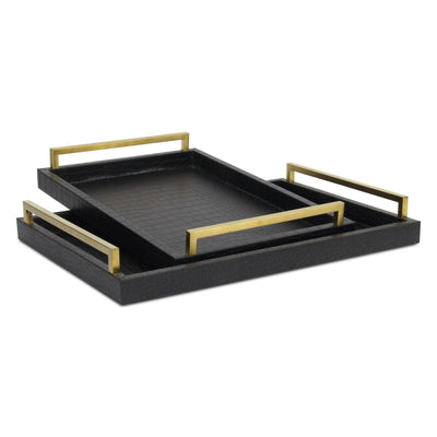 5822-2BKC - Lusan Black Croco Trays