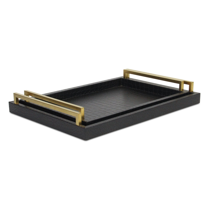 5822-2BKC - Lusan Black Croco Trays