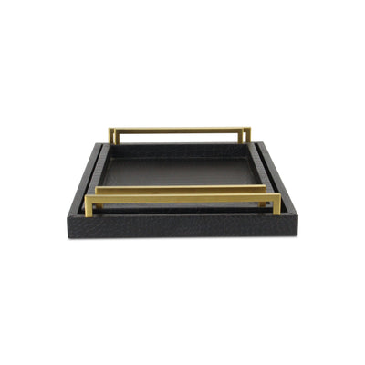 5822-2BKC - Lusan Black Croco Trays