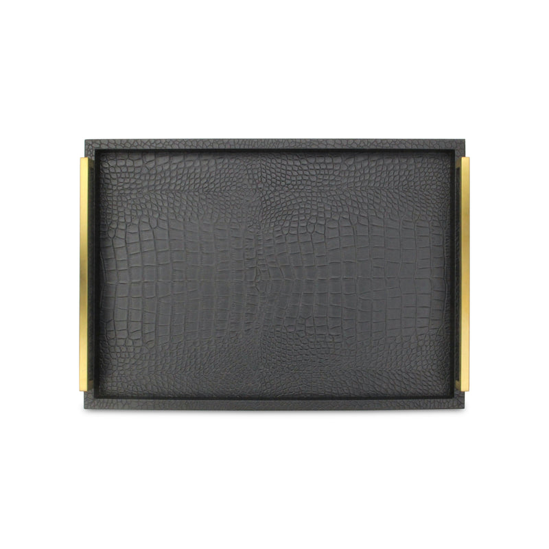 5822-2BKC - Lusan Black Croco Trays