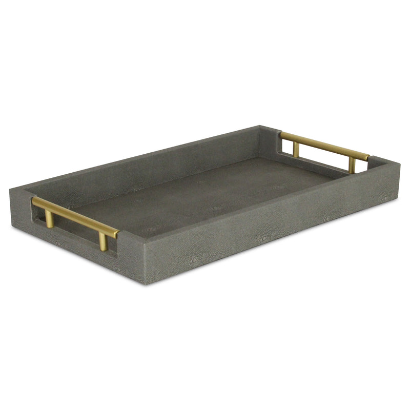 5823GR - Lusan Shagreen Tray - Gray