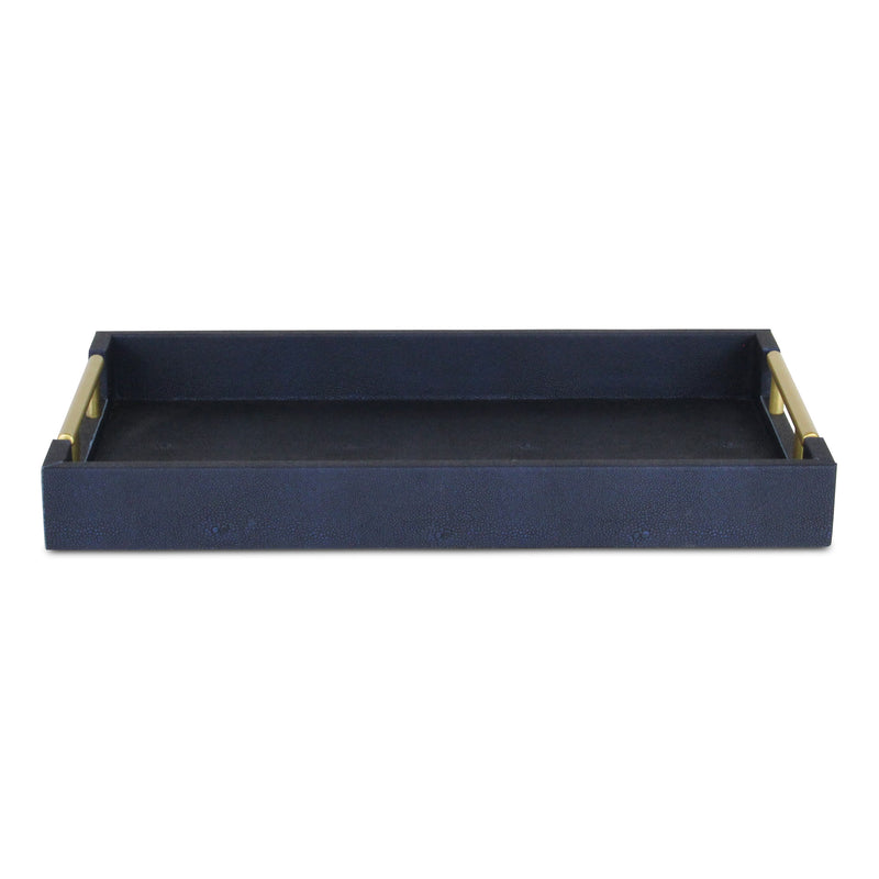 5823NB - Lusan Shagreen Tray - Navy Blue