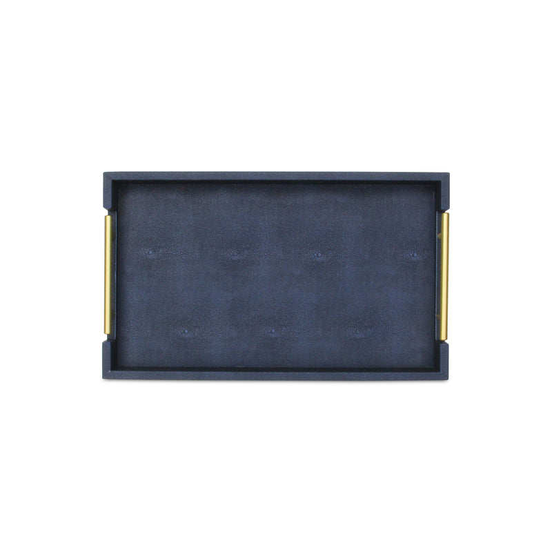 5823NB - Lusan Shagreen Tray - Navy Blue