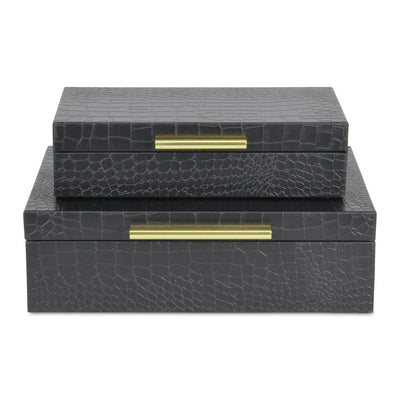 5824-2BKC - Lusan Black Croco Boxes