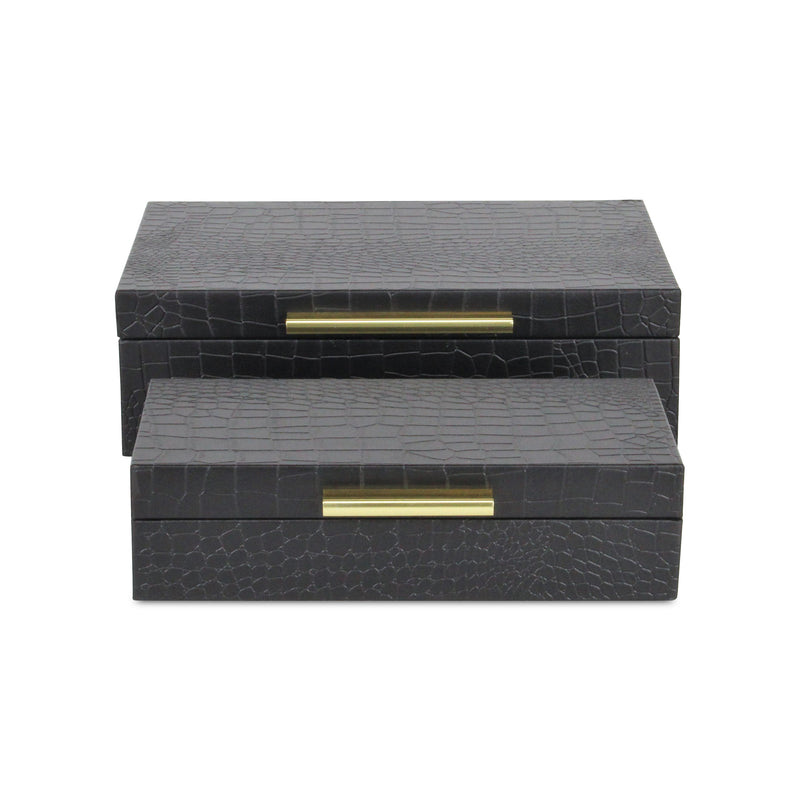 5824-2BKC - Lusan Black Croco Boxes