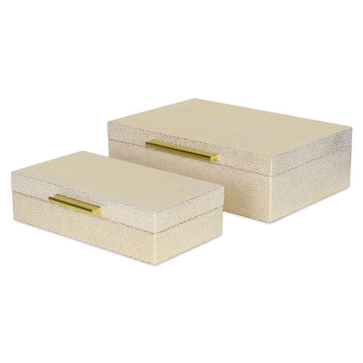5824-2WTGD - Lusan WhiteGold Shagreen Boxes
