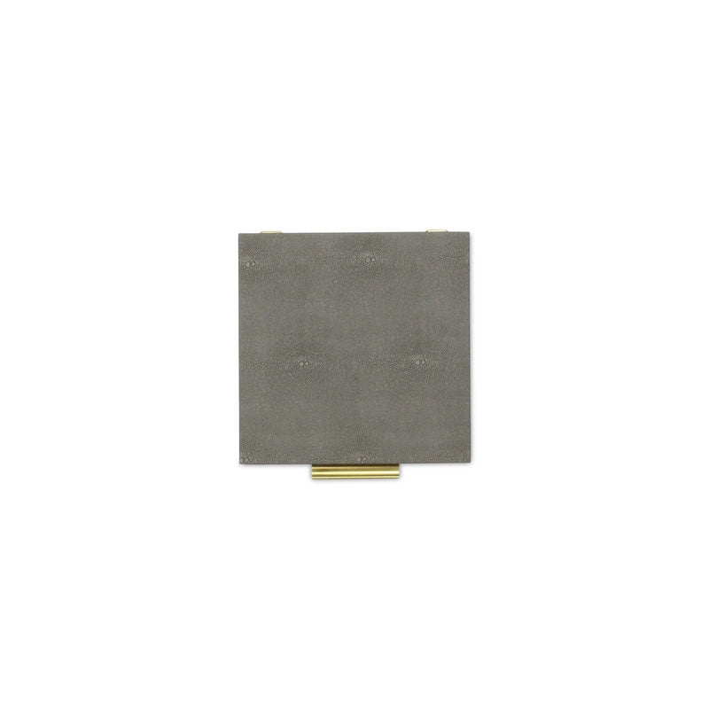 5825-2GR - Lusan Square Shagreen Boxes - Gray