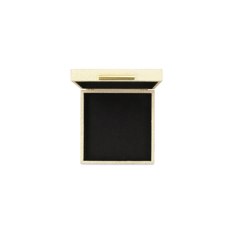 5825-2WTGD - Lusan Square Shagreen Boxes - White Gold
