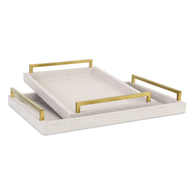 5826-2WTL - Lusan Dark White Linen Tray