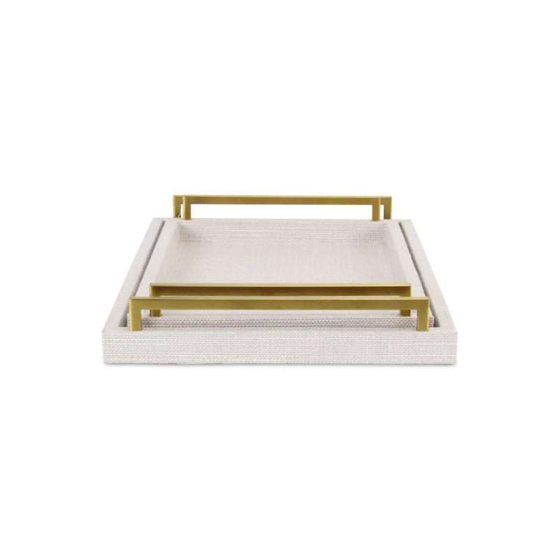 5826-2WTL - Lusan Dark White Linen Tray