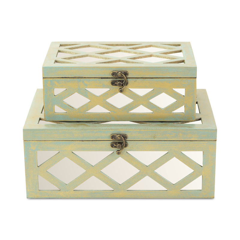 FP-3839-2BG - Ebba Mirrored Brushed Gold Boxes