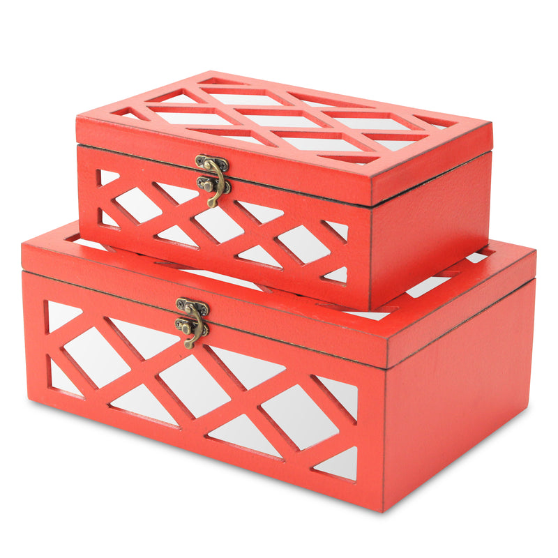 FP-3839-2R - Ebba Mirroed Red Boxes