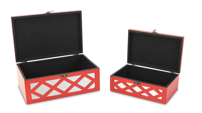 FP-3839-2R - Ebba Mirroed Red Boxes