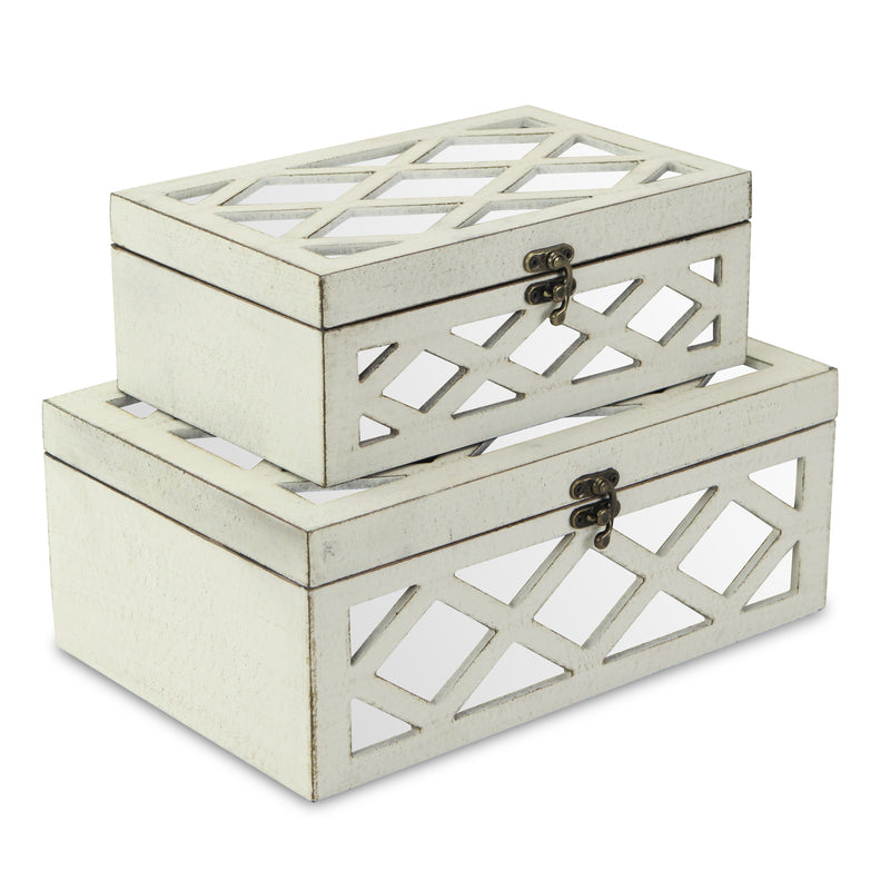 FP-3839-2W - Ebba Mirrored Off White Boxes