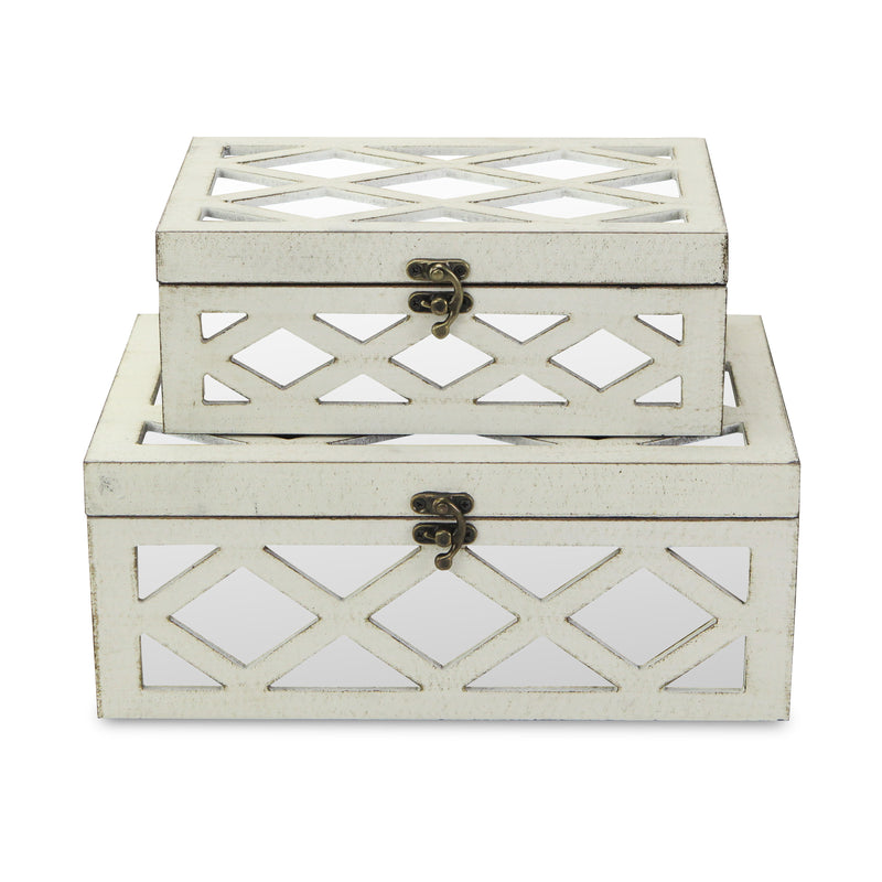 FP-3839-2W - Ebba Mirrored Off White Boxes