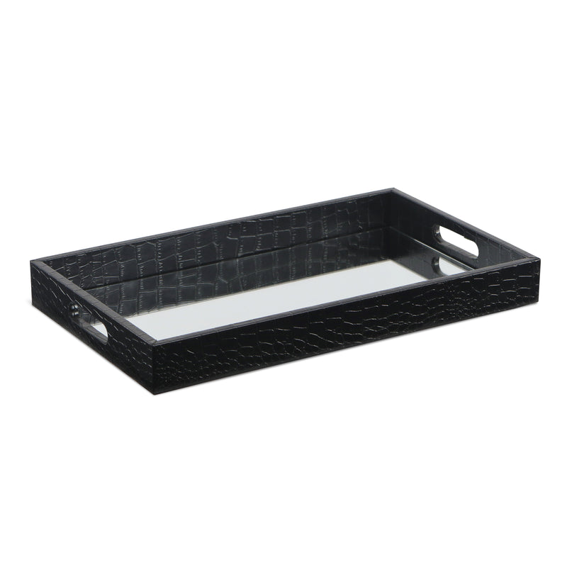 FP-3844BK - Slade Black Faux Snakeskin Tray
