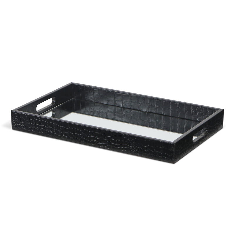 FP-3844BK - Slade Black Faux Snakeskin Tray