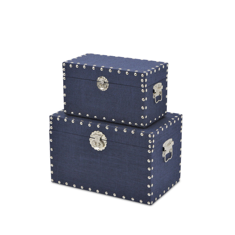 FP-3854-2NB - Isra Blue Linen Boxes