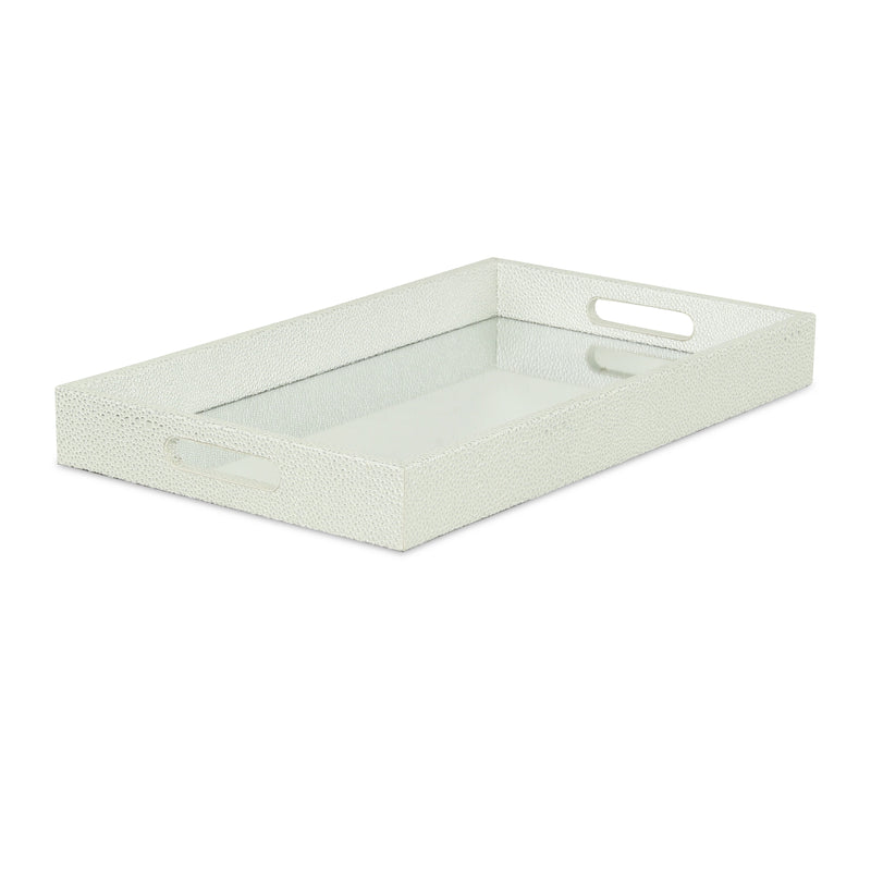 FP-3986WTSV - Labai White Silver Shagreen Tray