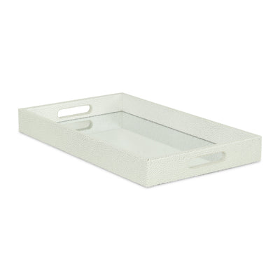 FP-3986WTSV - Labai White Silver Shagreen Tray