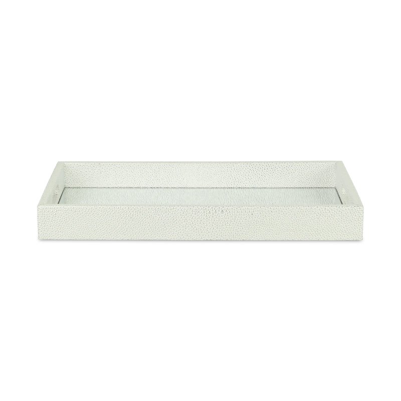 FP-3986WTSV - Labai White Silver Shagreen Tray