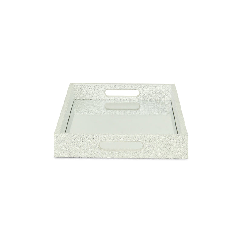FP-3986WTSV - Labai White Silver Shagreen Tray