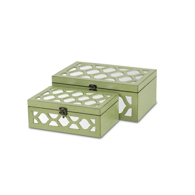 FP-4060-2G - Serapha Green Mirror Boxes